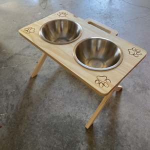 13 inch tall double dog feeder