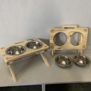 5-inch folding dog bowl stand.